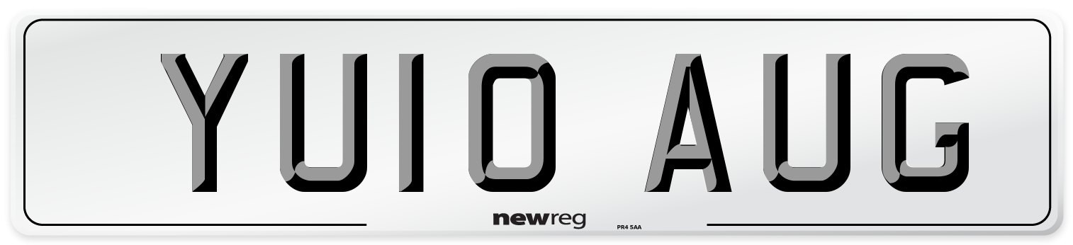 YU10 AUG Number Plate from New Reg